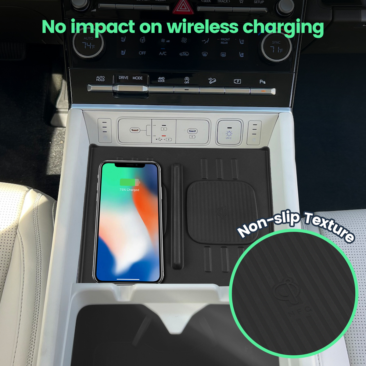 Wireless Phone Charger Pad - for Hyundai Santa Fe 2024 Wireless