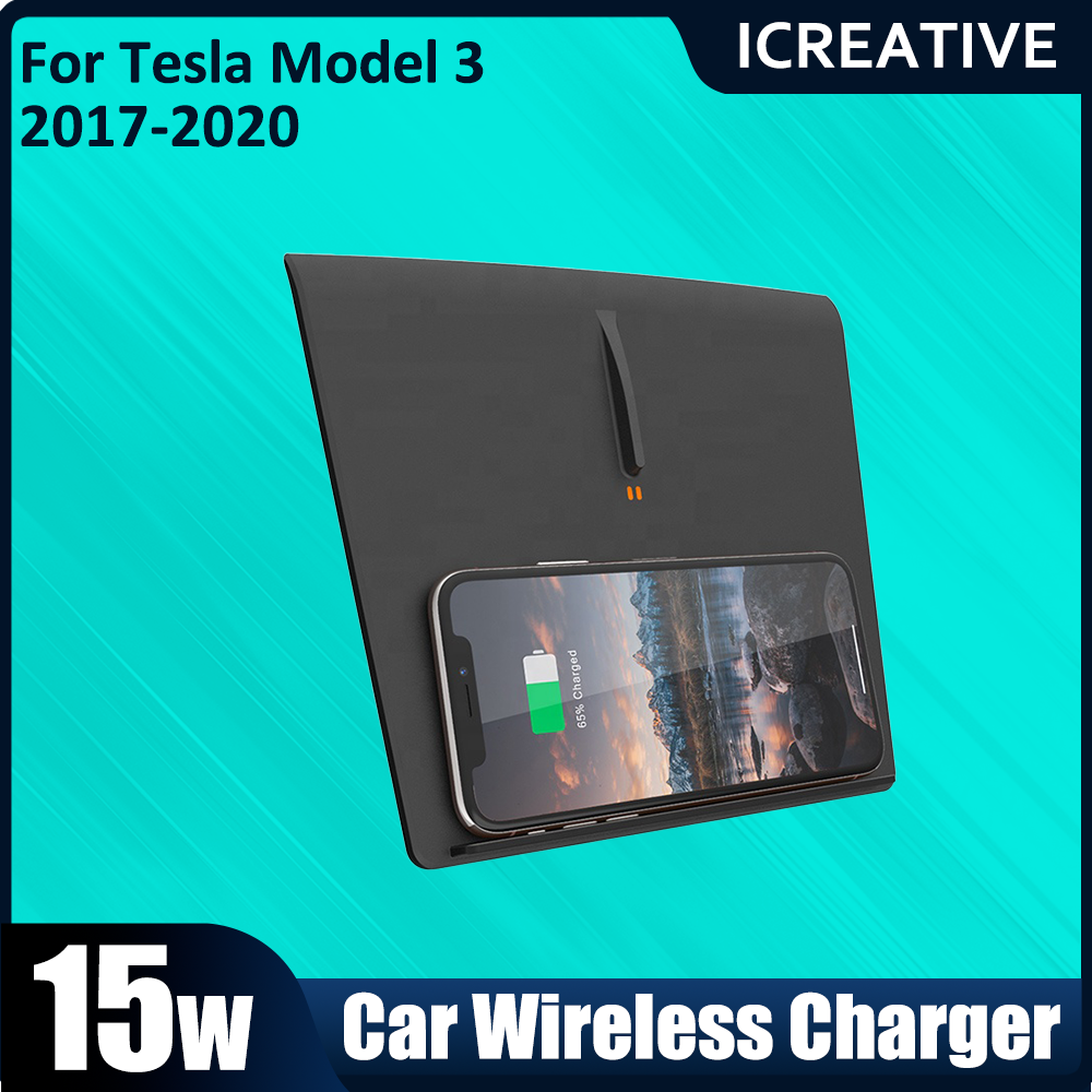 Wireless Phone Charger Pad - 15W Wireless Charger For Tesla Model