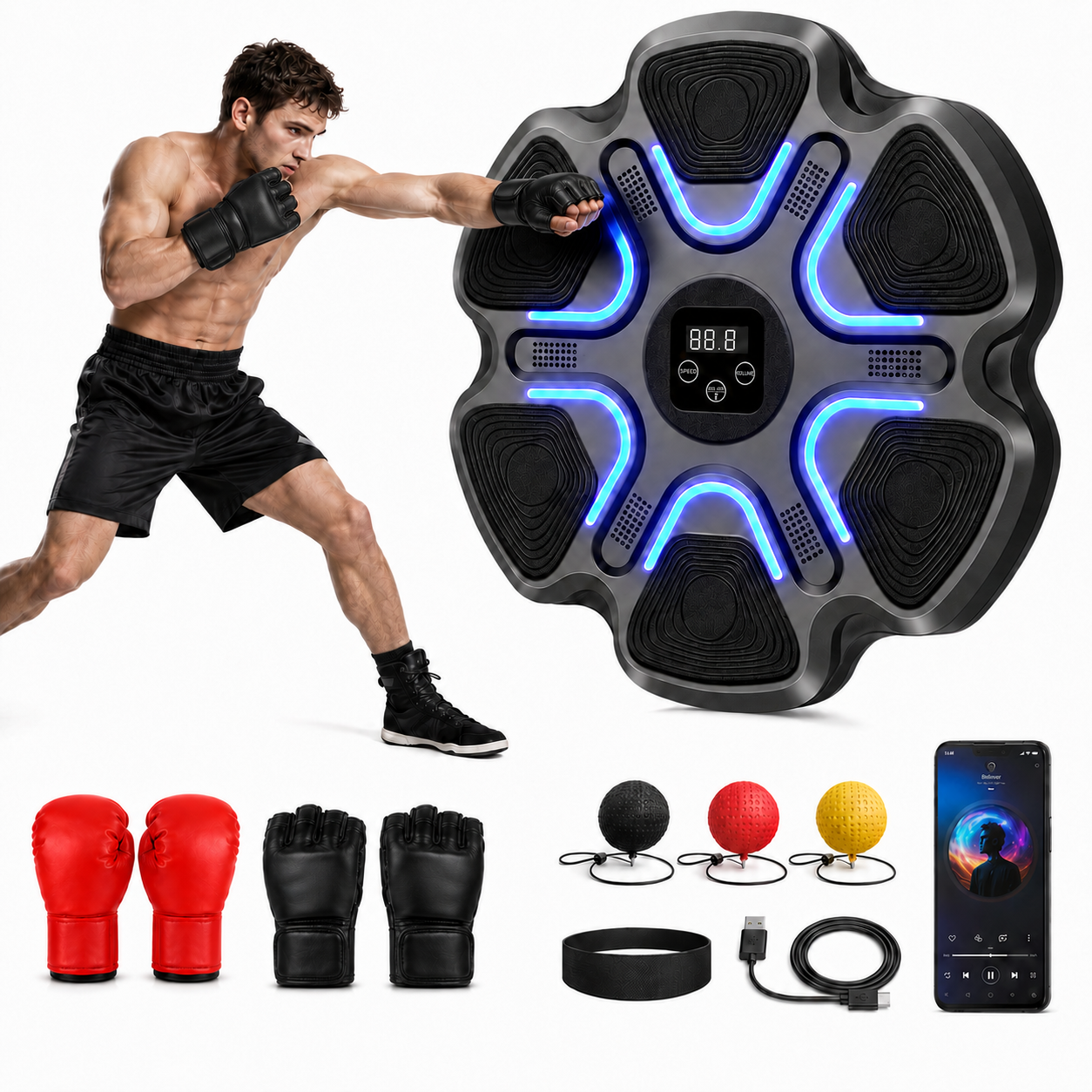 Led Gloves Music - Music Boxing Tool Music Boxing Tool