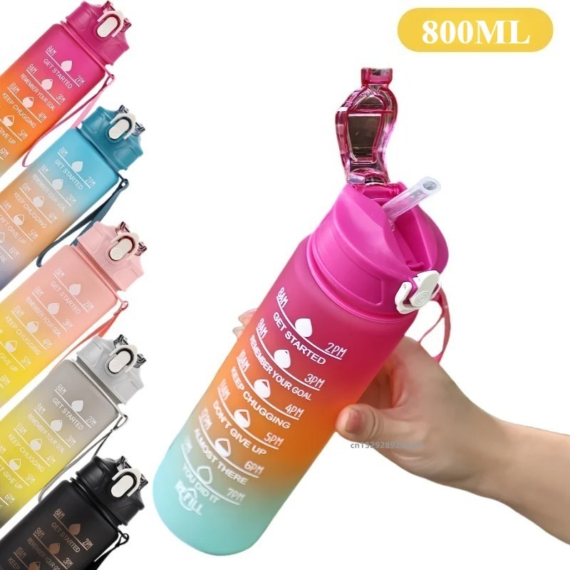 Smart Water Bottle Tracker - 1pc Gradient Sports Water Bottle with