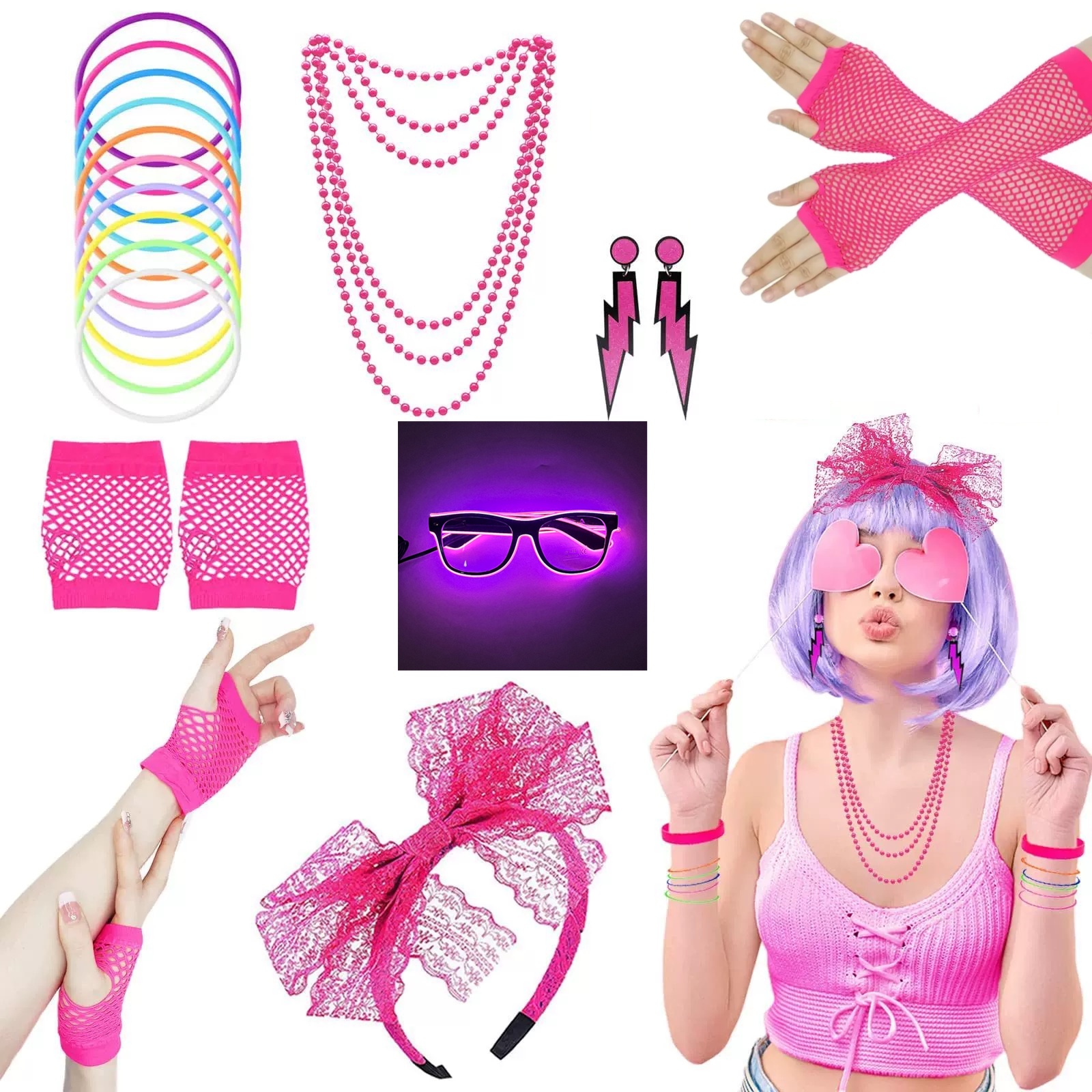 1980s Dance Party Accessories  - Led Gloves Music reseña y precio