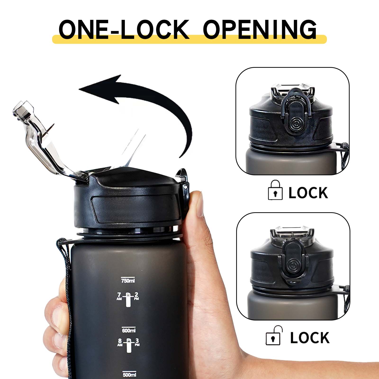 750ml Sports Water Bottle for  - Smart Water Bottle Tracker reseña y precio