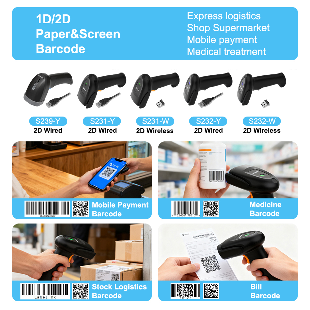 2D 1D Handheld Wireless Barcod - Barcode Scanner Wireless reseña y precio