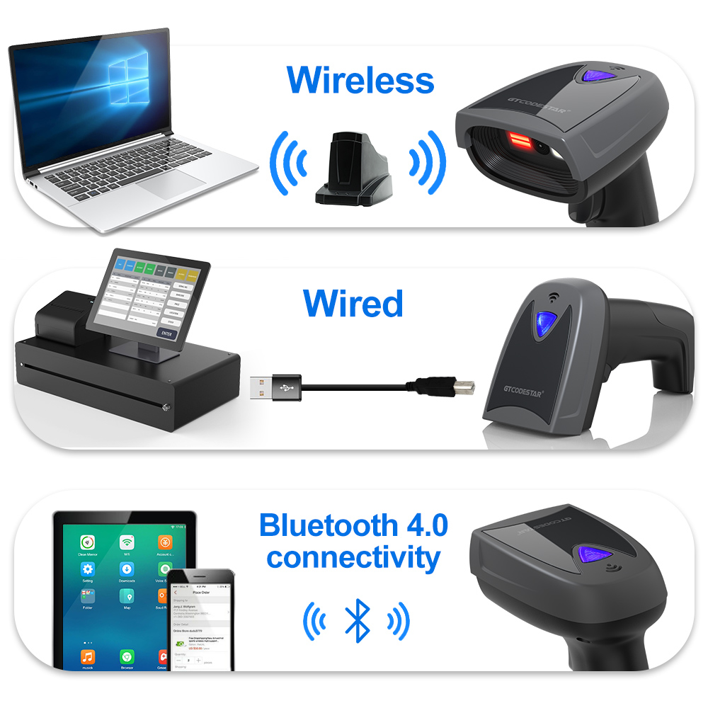 GTCODESTAR X-1801B Qr 1D 2D Ba - Barcode Scanner Wireless reseña y precio