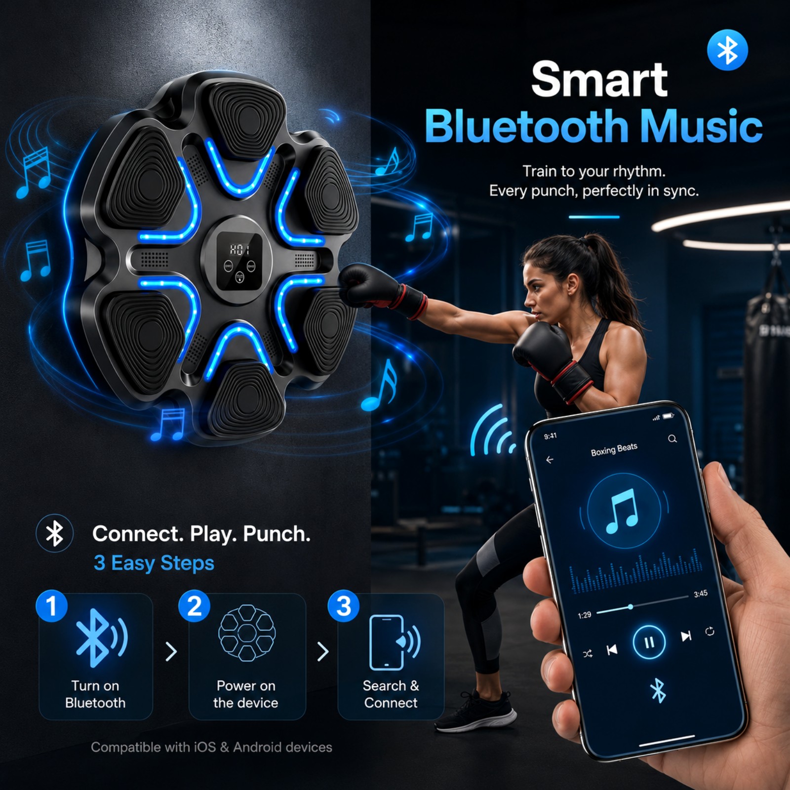 Music Boxing Machine Kids Adul - Led Gloves Music reseña y precio