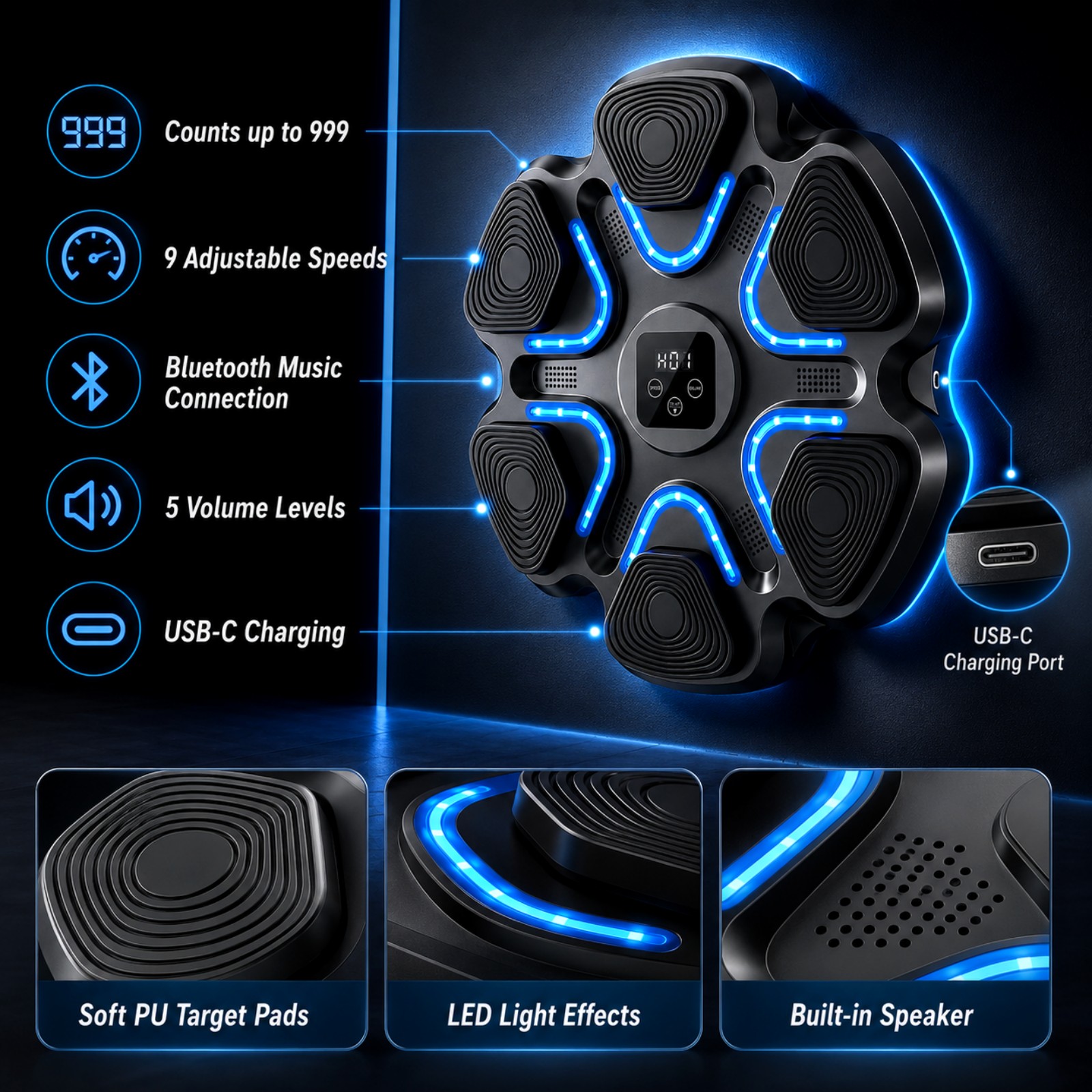 Music Boxing Machine Kids Adul - Led Gloves Music reseña y precio
