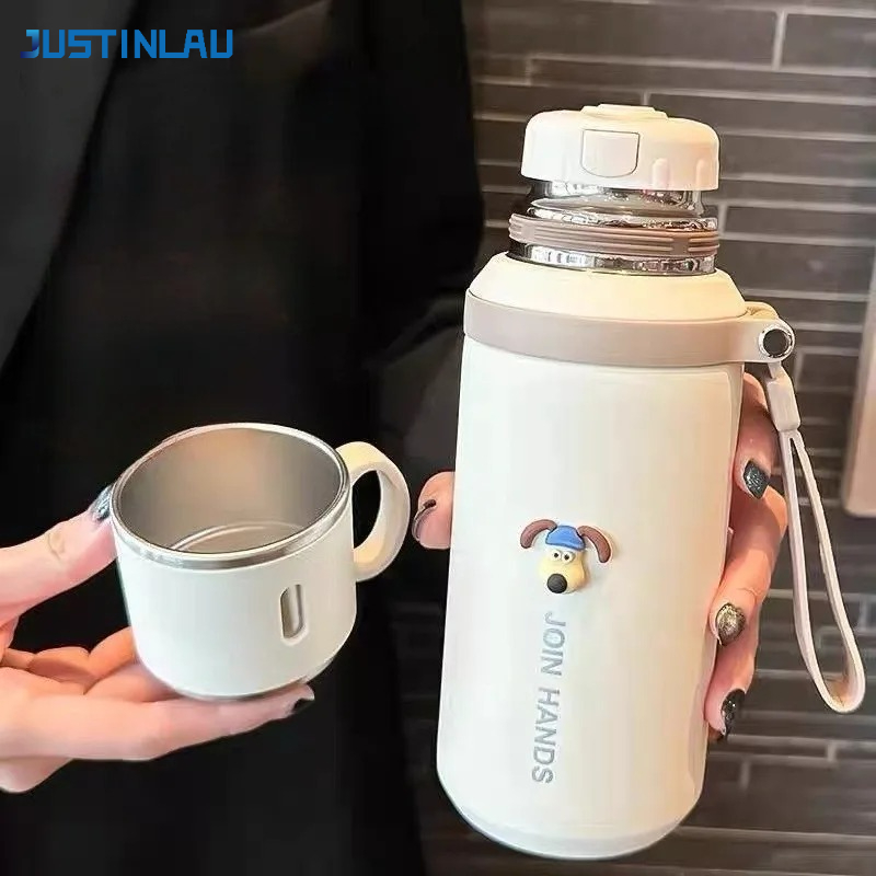 JUSTINLAU 600/800ML Thermos Cu - Smart Water Bottle Tracker reseña y precio
