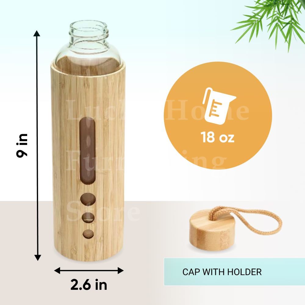 550ML Borosilicate Glass Water - Smart Water Bottle Tracker reseña y precio