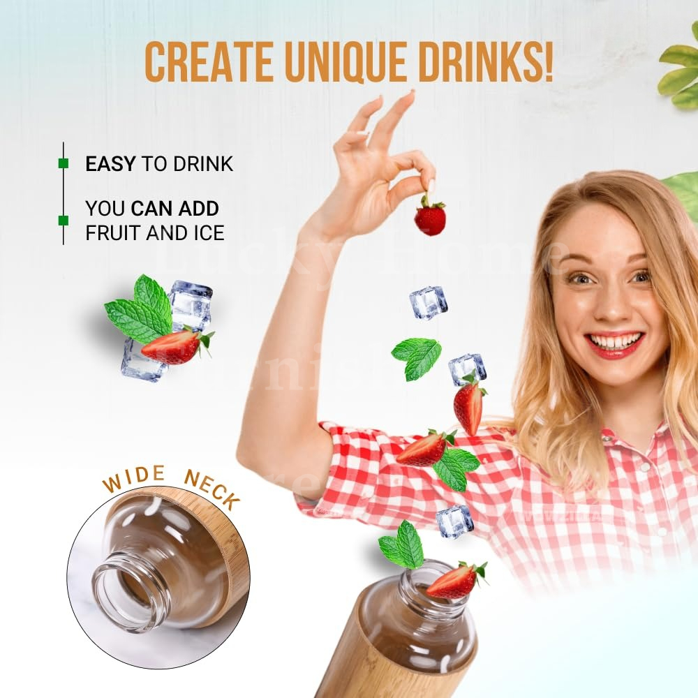 550ML Borosilicate Glass Water - Smart Water Bottle Tracker reseña y precio