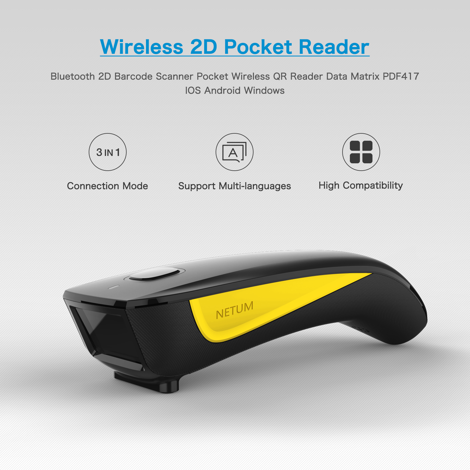 NETUM C750 Serie Bluetooth Wir - Barcode Scanner Wireless reseña y precio