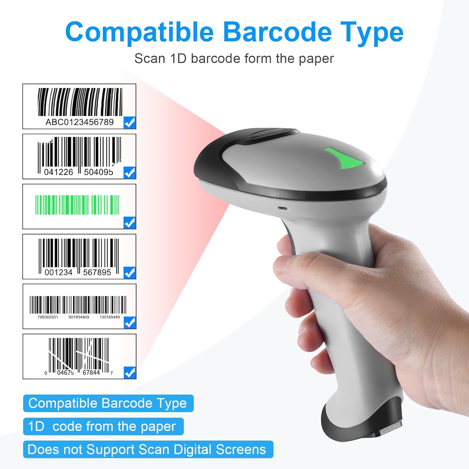 JRHC Wireless Barcode Scanner  - Barcode Scanner Wireless reseña y precio